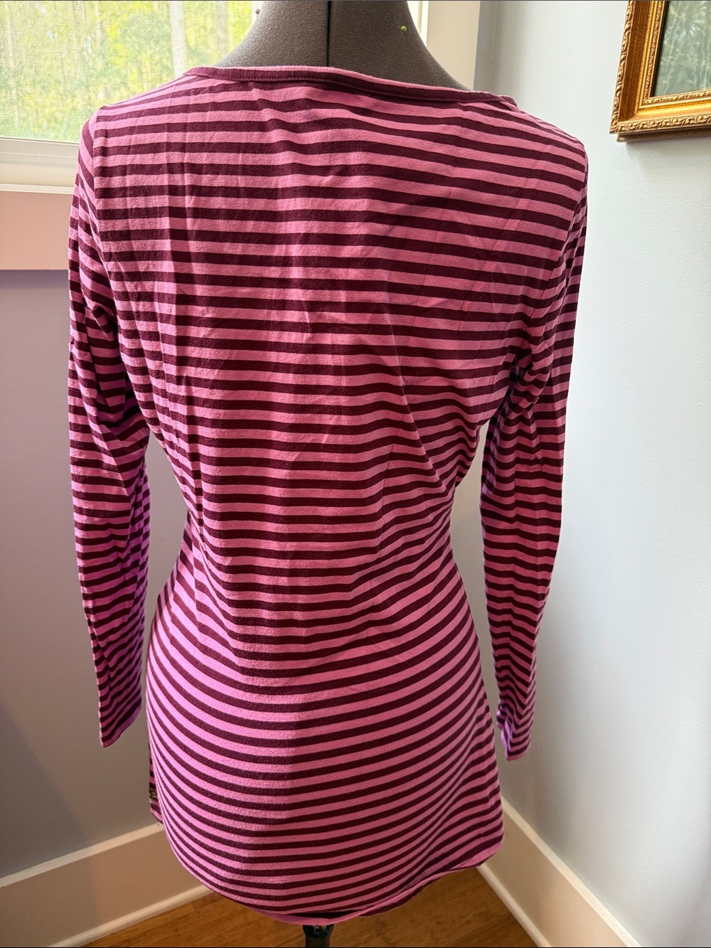 Matilda Jane Striped Long-Sleeve Boatneck Top in Pink and Plum - Picture 6 of 12